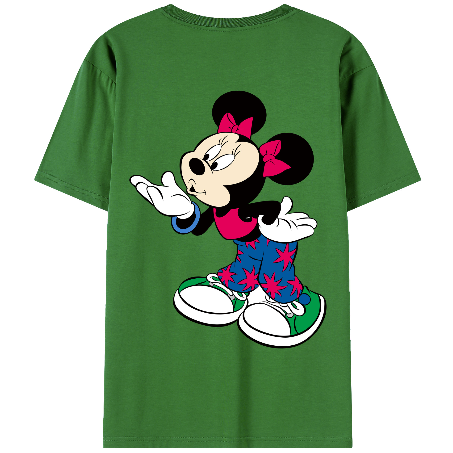 （画像用） ミッキーマウス Mickey Mouse レディース半袖Tシャツ(バックプリント)